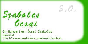 szabolcs ocsai business card