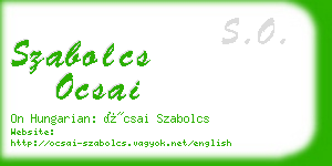 szabolcs ocsai business card